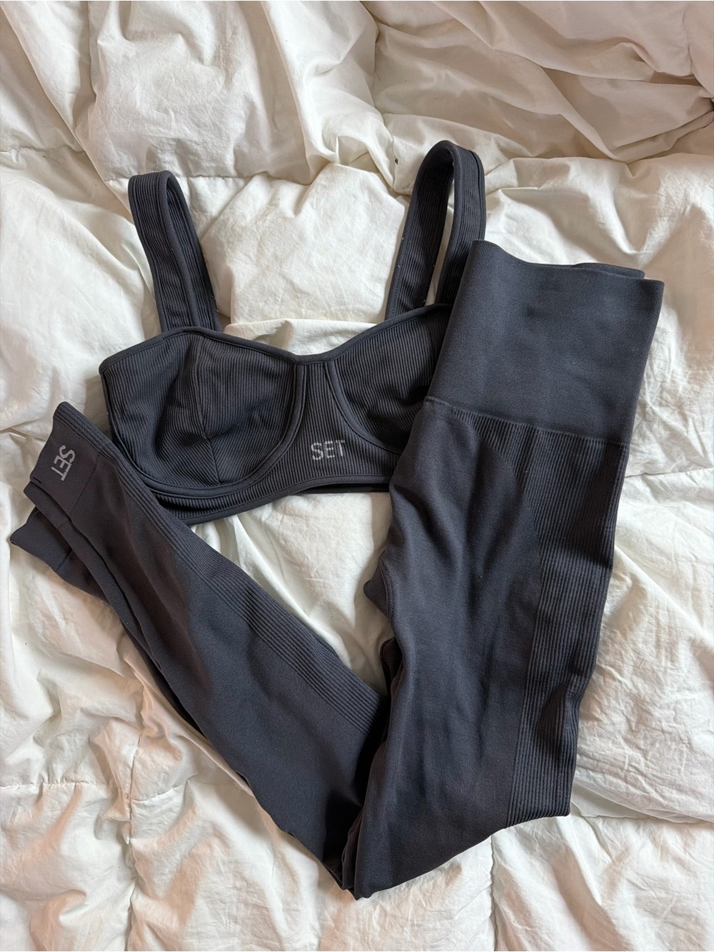 Set active contour Bra & Legging Set in concrete